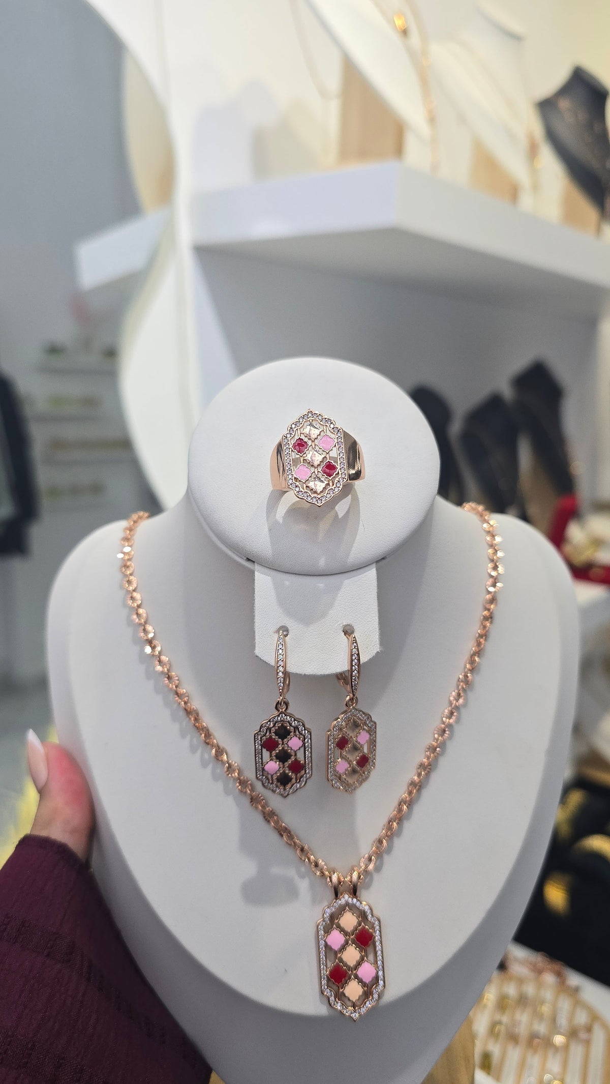 Parure MAJESTIA - Sautoir, boucles et bague
